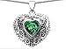 Original Star K(tm) Bali Style Puffed 7mm Heart Hand Finished Simulated Emerald Pendant in .925 Sterling Silver