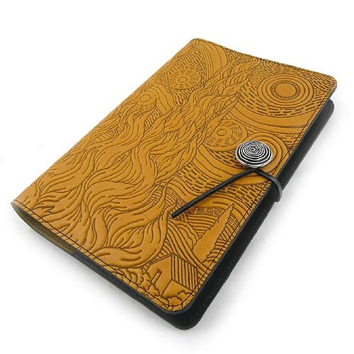 Van Gogh Sky Embossed Leather Writing Journal, 6 x 9-inch, refillable