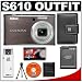 Nikon Coolpix S610 10-Megapixel Digital Camera (Smoke Gray) with 4x Optical Zoom + EN-EL12 Battery + Leather Case + Accessory Kit