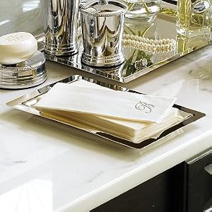 Senecio Guest Towel Tray Brushed Nickel - Polished Brass - Frontgate