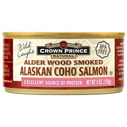 Crown Prince Natural Smoked Alaskan Coho Salmon, 6-Ounce Cans (Pack of 12)