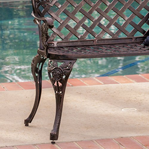 Christopher Knight Home Lucia Outdoor Garden Bench Cast Aluminum