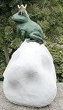 Eigenschaften   / Frosch auf Stein mit Namensschild 60cm x 45cm x 30cm