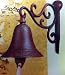 DOORBELL REAL RINGING BELL WALL BRACKET CAST IRON RUSTIC GARDEN ORNAMENT CHIME