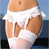 Satin and Lace Garter Belt in Plus Sizes Queen Black Red White