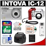 Intova IC-12 Compact Digital Camera with 180' Waterproof Underwater Housing with 8GB + Case + Accessory Kit
