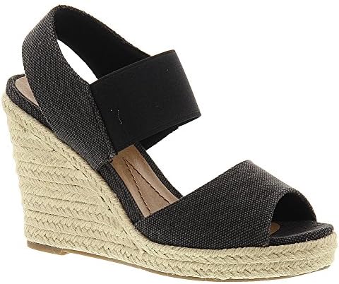 Madeline Girl Meryl Wedge Sandal, Black - 6.5M