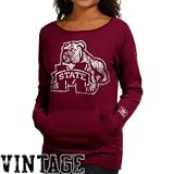 NCAA adidas Mississippi State Bulldogs Ladies Maroon Giant Logo Pullover Sweatshirt