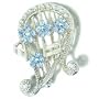 Small Harp Instrument Brooch Pin