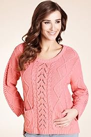 Indigo Collection Cotton Blend Cable Curve Jumper