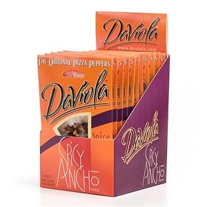 DaViola Original Pizza Peppers, Spicy Ancho, 0.43-Ounce Packages (Pack of 12) by DaViola