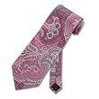 Men's Handmade Tie Paisley Design Pink Silk Necktie