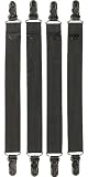 Shirt Stays - Shirt Garters - Keep Shirt Down and Socks Up! (Straight Black 4 Pack)