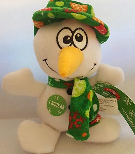 Plush Snowman Squeaky Dog Pet Toy 8"