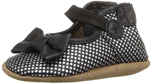 Robeez Girls' Spotted Shannon Mary Jane, Black, 6-12 Months M US Infant