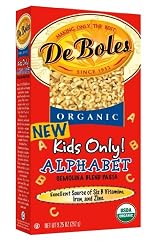 DeBoles Alphabet Organic Pasta, 9.25-Ounce Boxes (Pack of 12)