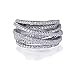 Rhodium Plated Sterling Silver Intertwined Design CZ Right Hand Ring 13.5mm