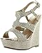 V-Luxury Womens 40-KENDRA1 Open Toe High Heel Wedge Platform Sandal Shoes