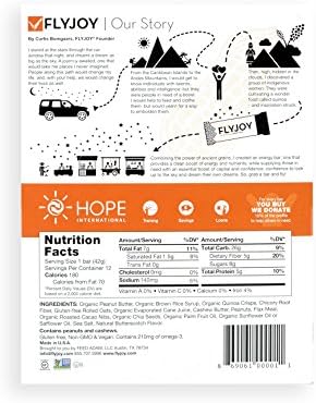 FLYJOY Ancient Grain Energy Bars | Quinoa + Oats + Flax + Chia (12 Bars) (Peanut Butter Cacao)