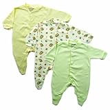 Luvable Friends 3-Pack Sleep N Play Layette Collection, 0-3 Months