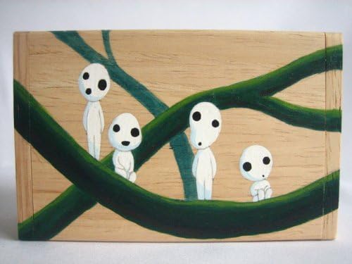 Princess Mononoke 4 tree spirits KODAMA wooden box 4 by Princess Mononoke