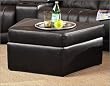 Promenade Leather Theater Storage Ottoman In Black By Coaster Furniture