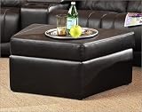 Promenade Leather Theater Storage Ottoman In Black By Coaster Furniture