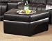 Promenade Leather Theater Storage Ottoman In Black By Coaster Furniture