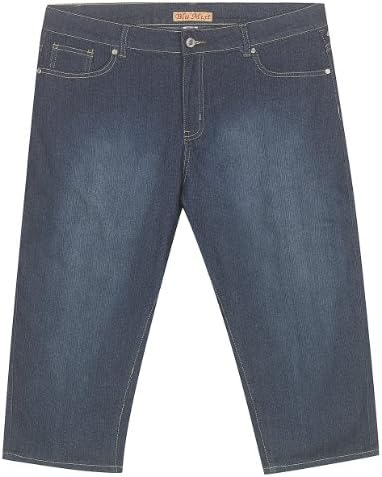 Plus Size Blue Denim Care Capri --Size: 18 Color: Blue