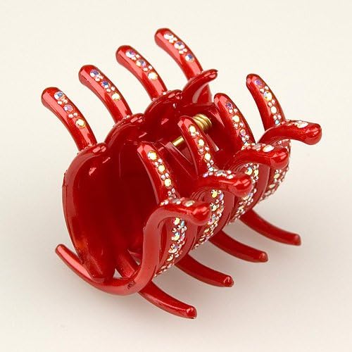 Rixens Rouge - Cubitas Avignon Collection (Made in France, Hand-set Swarovski Crystals, Claw Clip)