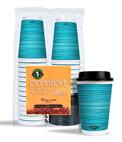 Chinet Comfort Cup (16-Ounce Cups), 20-Count Cups & Lids
