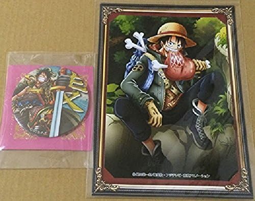 One Piece mugiwara store Limited yakara Bromide Badge PINK&amp;GOLD Monky D Luffy