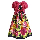 Size 4 BNJ 1274R 2 Piece FUCHSIA PINK BLUE MULTI FLORAL BORDER Special Occasion Party Dress/Cardigan Sweater Set,R31274 Bonnie Jean Girls 4 6X Size 4 BNJ 1274R 2 Piece FUCHSIA PINK BLUE MULTI FLORAL BORDER Special Occasion Party Dress/Cardigan Sweater Set,R31274 Bonnie Jean Girls 4 6X