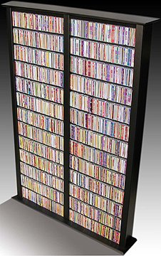 Spartak Bookcase Media Tower – Tall Double 2412WALNUT (Walnut) (76″H x 52″W x 9.5″D)