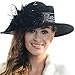FORBUSITE Women Wool Felt Hats Church Dress Hat for Winter Vintage Handmade Black