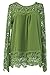 POSESHE Women's V-Neck Button Detail Dip Back Solid Blouse Top (Large/US 10, Army Green)