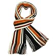 100% Acrylic Men's Colorful Stripes Tassel Ends Knitted Long Scarf - Orange
