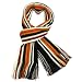 100% Acrylic Men's Colorful Stripes Tassel Ends Knitted Long Scarf - Orange