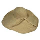TAN EXTREME WIDE BRIM FLOPPY HAT