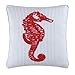 C & F Enterprises Knotty Buoy Square Red Seahorse Pillow