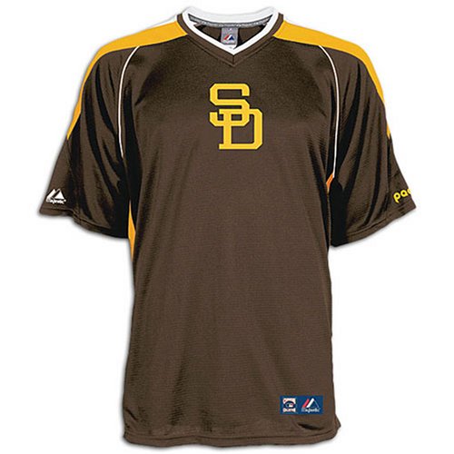San Diego Padres Brown Majestic V-Neck Jersey