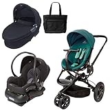 Quinny CV078BFQ Moodd Stroller Travel System and Dreami Bassinet in Green Courage with Diaper Bag