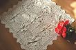 Vintage Flora Fabric&Hand Crochet Lace Table Cloth@Sale