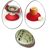 Ensemble avec 1 Minuteur Oeuf + 1 Découpe Oeuf + 4 coquetiers oeuf en silicone - rouge