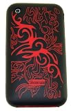 KingCase iPhone 3G & 3GS * Soft Silicone Tattoo Case (Red Tattoo) 8GB, 16GB, 32GB