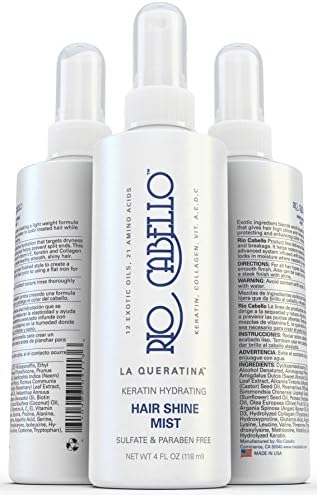Salon Grade Hair Shine Spray - Anti Frizz, Protects Hair Color, Locks in Moisture - Infused with Argan Oil, Biotin, 10 Exotic Oils, Keratin, 21 Amino Acids, Collagen & Vitamins - Sulfate Paraben Free