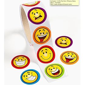 Goofy Smile Face Stickers (1 roll)
