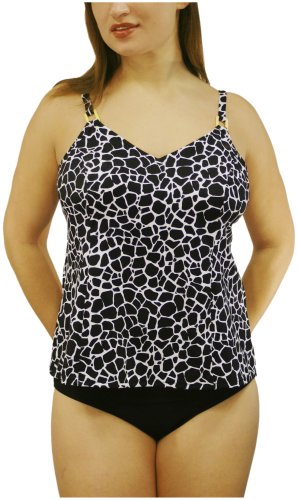 It Figures Women's Plus Graffique V-Neck Swimsuit Top