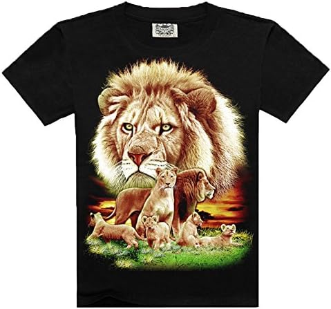 Rock Mens Summer New Lions 3D Printing Hip-Hop Short-Sleeve T-Shirt XXL