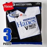 Hanes 【3枚組】VネックTシャツBLUEPACK【ブルーパック】(H2125TN)ホワイトL